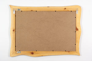 40x60 cm Holzrahmen mit Spiegel aus Kiefer, dunkel lasiert