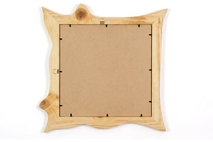 Quadratischer Spiegel im Holzrahmen aus Kiefer 30x30 cm